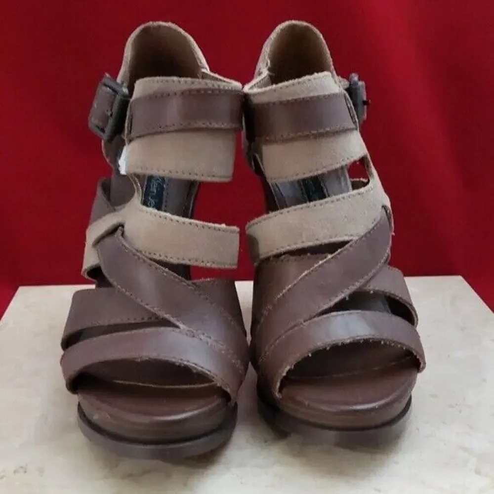 Calvin Klein Jeans Heels Two Tone Brown Heels - Size 7.5